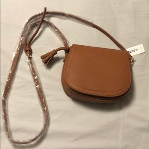 Mini saddle bag in cognac brown